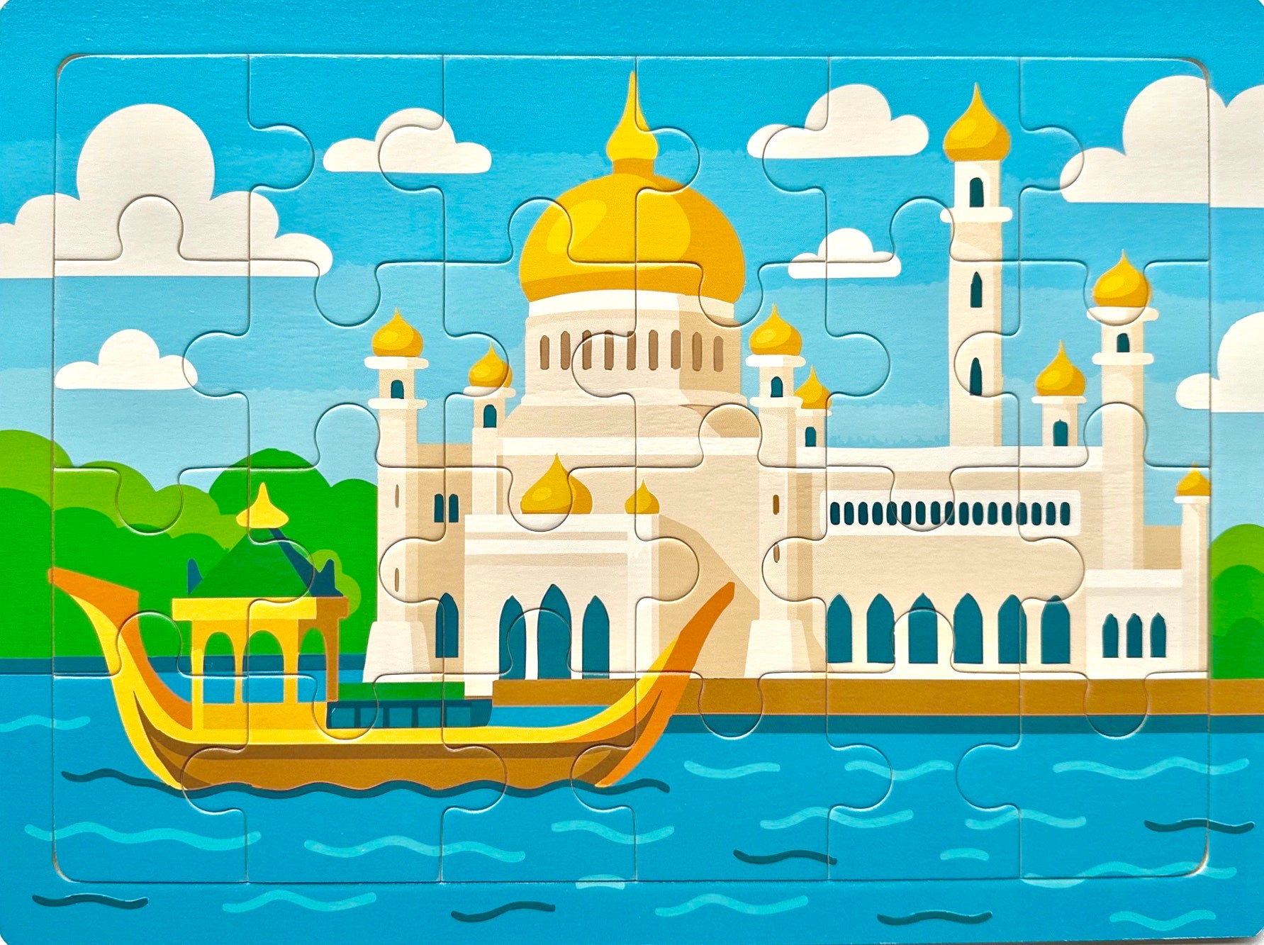 Omar Ali Saifuddien Mosque, Brunei — 24-Piece Puzzle