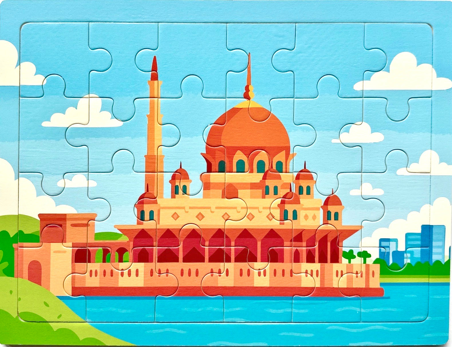 Putra Mosque, Putrajaya, Malaysia — 24-Piece Puzzle