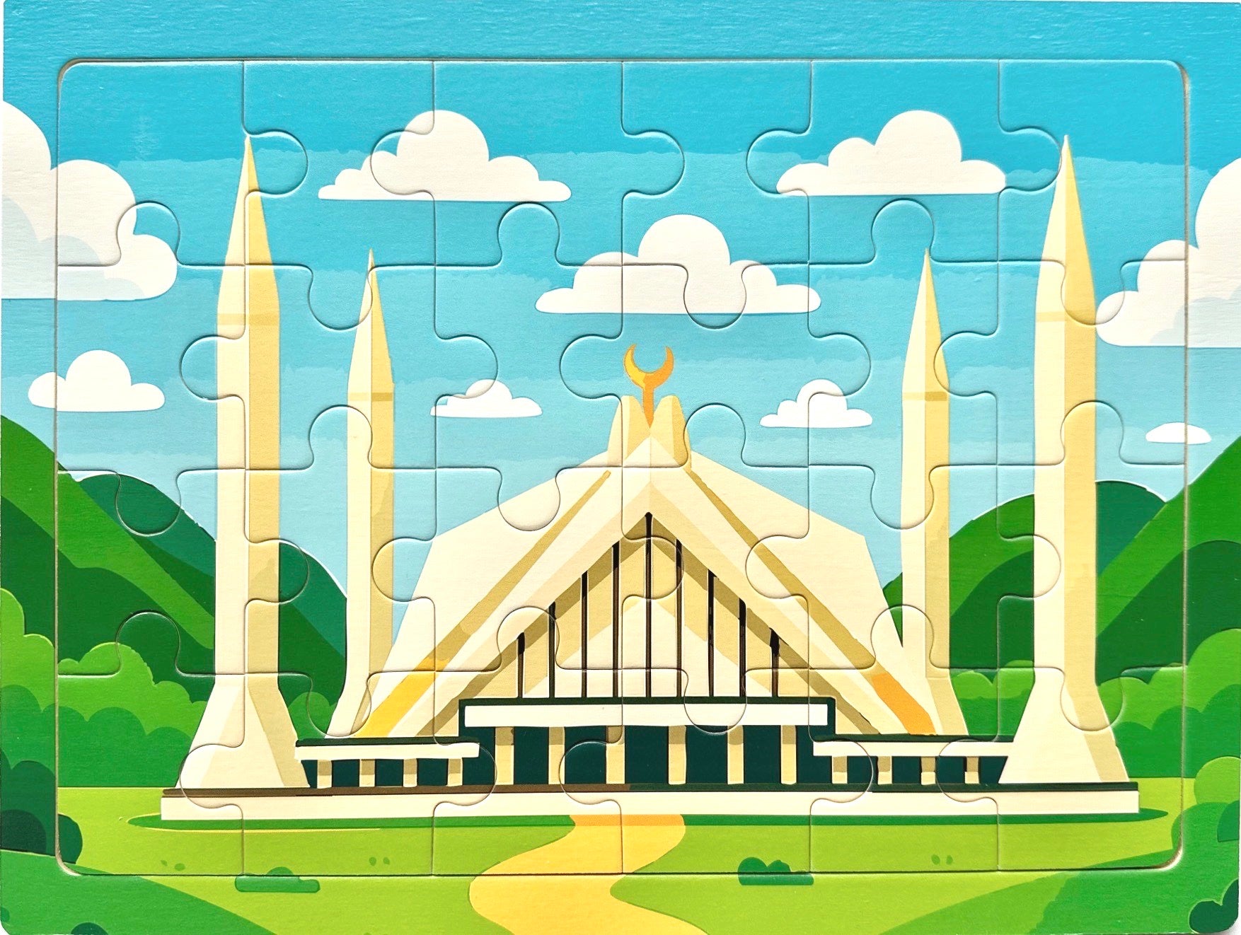 Shah Faisal Mosque, Islamabad, Pakistan — 24-Piece Puzzle
